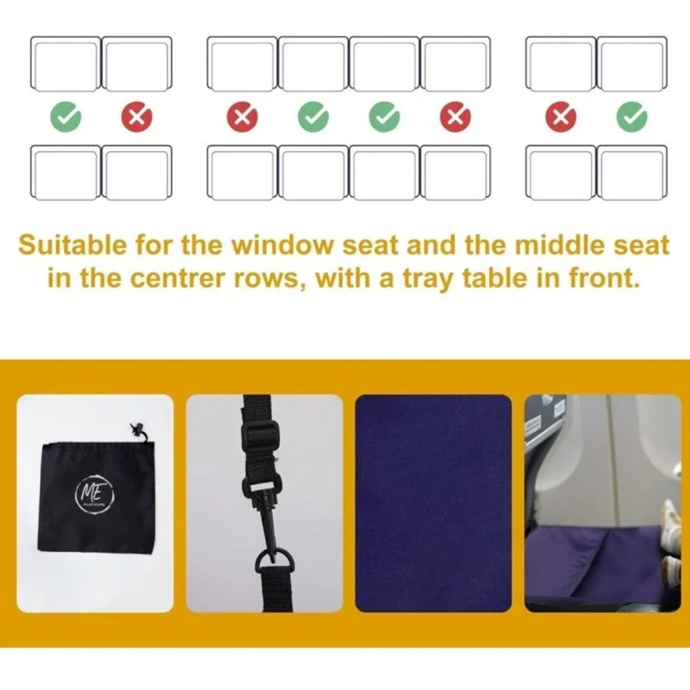 Miller Eclipse Airplane & Train Seat Extender Bed Flight Hammock Cot Reinforced